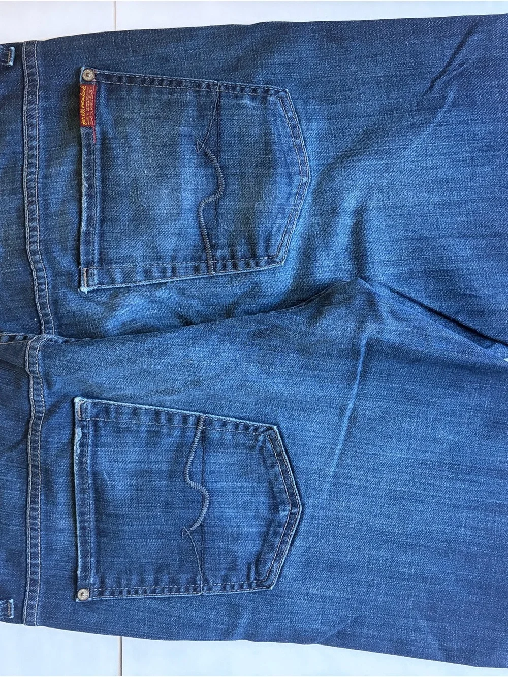 7 For All Mankind Austyn Straight Leg Jeans Dark Wash Stretch Men's 34